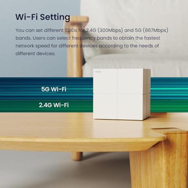 Tenda Nova Mesh WiFi System MW6 - Covers up to 6000 sq.ft - AC1200 Whole Home WiFi Mesh System - Gigabit Dual-Band Mesh Network for 90 Devices - Replaces Wireless Router and WiFi E