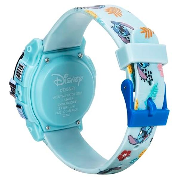Disney Stitch Kids LCD Watch – Flashing Light-Up Dial, Digital Time Display, Adjustable Strap, Fun Character Design, Perfectfor Boys & Girls – Fits Wrists 5.5” to 8”