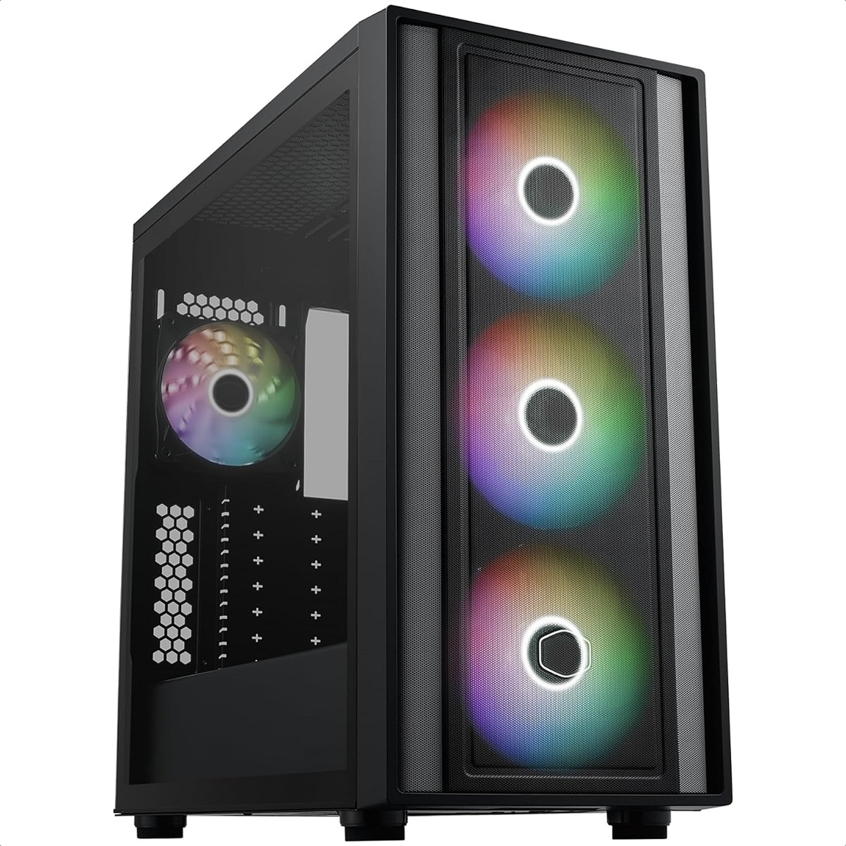 Gabinete Cooler Master MasterBox 600 ARGB USB3 4 Ventiladores Vidrio Templado MB600-KGNN-S00