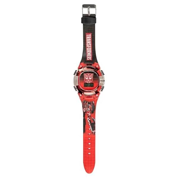 Transformers Kids Watch – LCD Display, Metallic Bezel, Adjustable Comfortable Strap, Collectible Tin – Perfect for Boys and Girls