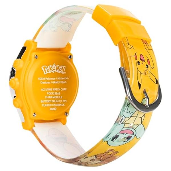 Pokémon Kids Digital Watch – Pikachu Flashing LCD Dial, Colorful Printed Strap, Easy-Read Display, Adjustable Fit – Fun Pokémon Timepiece for Boys & Girls