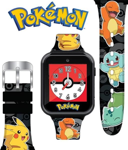 Pokémon Interactive Kids Smartwatch – Touchscreen Watch with Games, Camera, Voice Recorder, Step Tracker, Alarm & Timer – 10 Pokémon Watch Faces, USB Rechargeable – Fits Wrists 5.5
