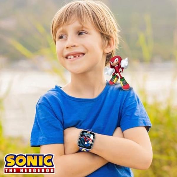 Sonic The Hedgehog Kids Smartwatch – Bluetooth Calling, Messages, Camera, Music, Sleep Tracker, Fitness & Activity Apps – 6 Watch Faces, Touchscreen, USB Rechargeable – Fits Wrists