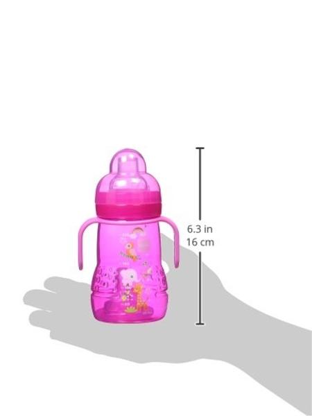 MAM Trainer Sippy Cup for Toddlers 1-3, 8 oz. Transition Drinking Cup with Extra-Soft Spout, Spill-Free Nipple, and Non-Slip Handles, for Girls 4+ Months, 1 Count