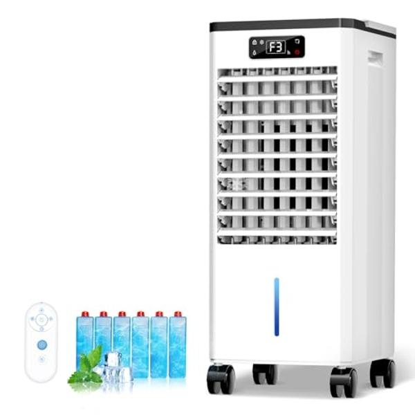 Feculs Portable Air Conditioners, 3-IN-1 Swamp Cooler, Evaporative Air Cooler, 4 Modes & 3 Speeds, 2-Gal Water Tank for Cooling, 16 FT/S Remote Control, Windowless Air Conditioner 