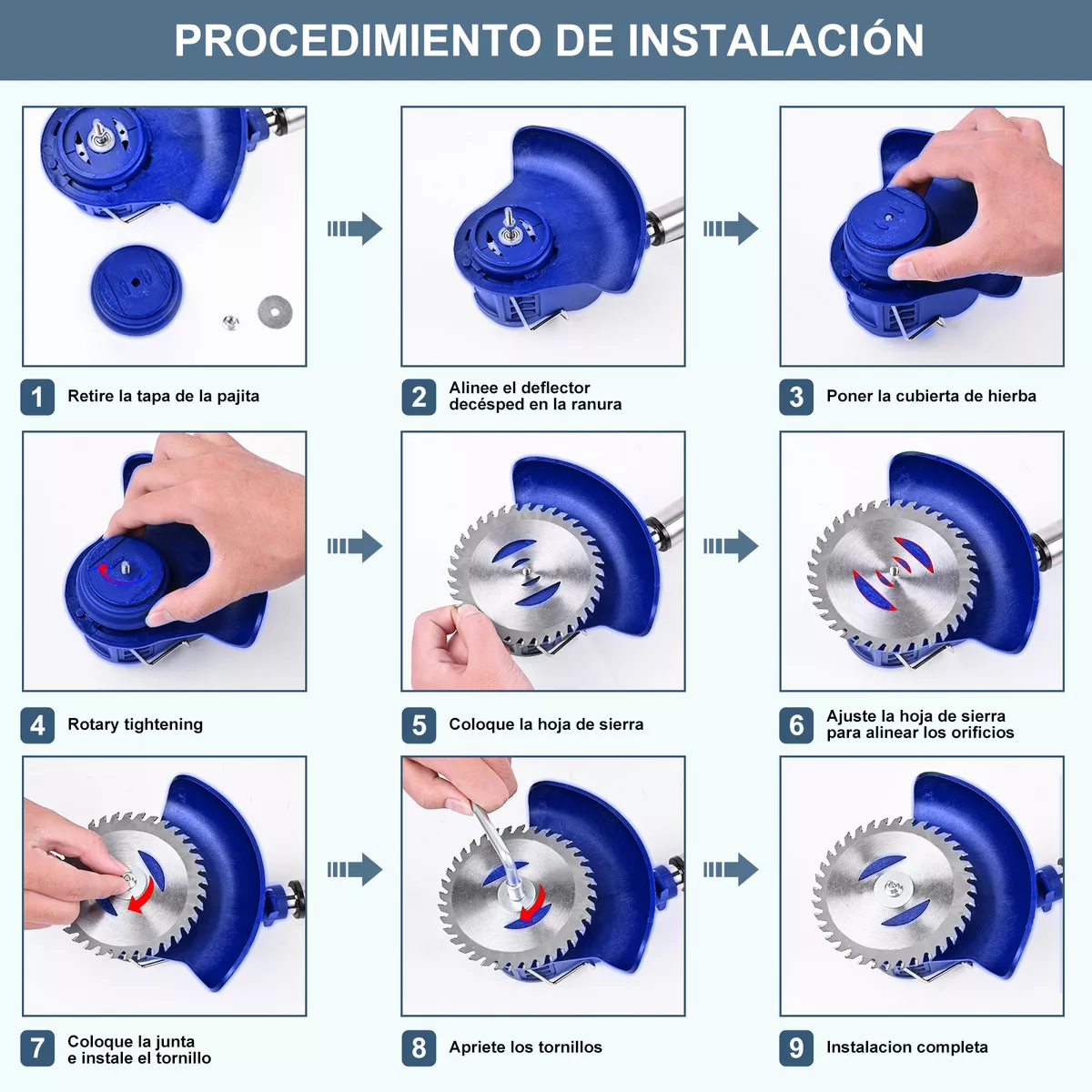 Desbrozadora Inalámbrica Eléctrica Podadora Cortadora Pasto Color Azul