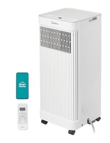 Midea 8,500 BTU ASHRAE (5,000 BTU SACC) Portable Air Conditioner, Smart Control, Cools up to 150 Sq. Ft., with Dehumidifier & Fan mode, Easy- to-use Remote Control & Window Install