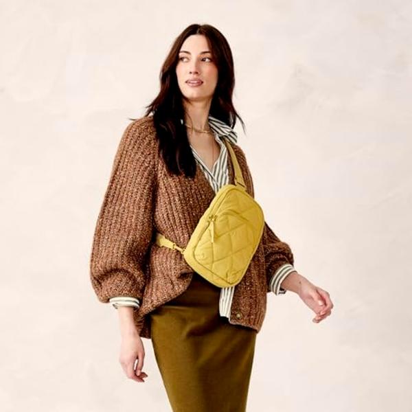 Vera Bradley Featherweight Lorman Sling Backpack, Golden Olive