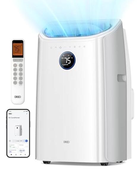 Dreo Portable Air Conditioners, 12000 BTU AC Unit for Bedroom with Drainage-free Cooling, 3-in-1 with Fan & Dehumidifier, Touch/APP/Voice/Remote, 24h Timer, Smart Floor AC for Room