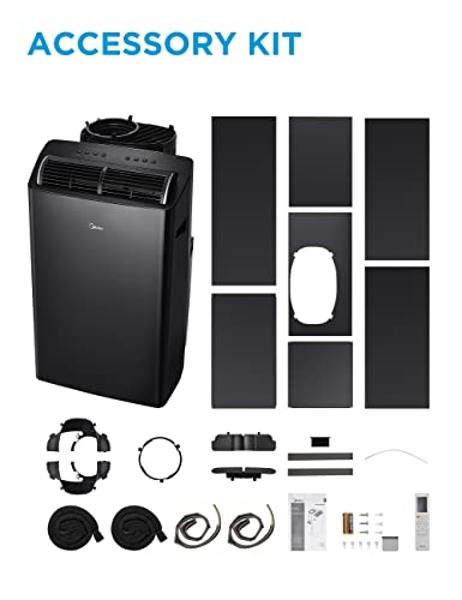 Midea Duo 14,000 BTU (12,000 BTU SACC) High Efficiency Inverter, Ultra Quiet Portable Air Conditioner, Cools up to 550 Sq. Ft., Works with Alexa/Google Assistant, Includes Remote C
