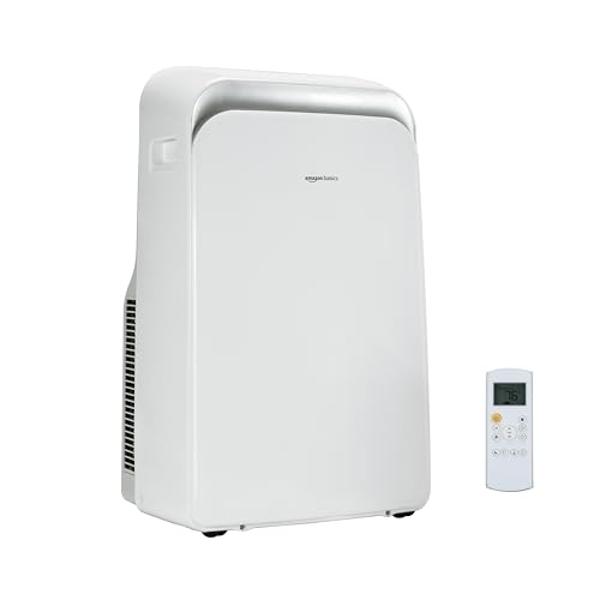Amazon Basics 4-In-1 Portable AC (Air Conditioner), with Cool/Heat/Dry (Dehumidifier)/Fan-Only Functions, Auto Mode, Sleep Mode, Timer, Cools 550 Sqf, 13,000 BTU (ASHARE)/10000 BTU
