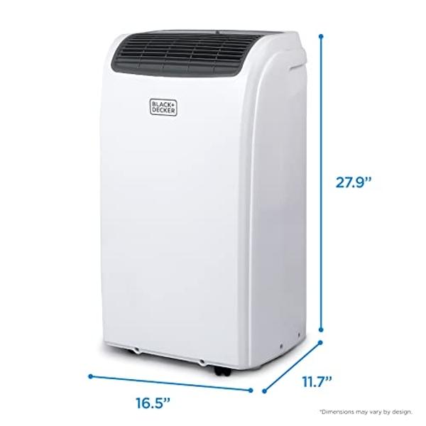 BLACK+DECKER Smart Portable Air Conditioner with Heat, 12,000 BTU (8,000 BTU SACC) Cooling, 9,000 BTU Heating for Rooms up to 550 Sq. Ft., Follow Me Remote, BPACT12HWT, White