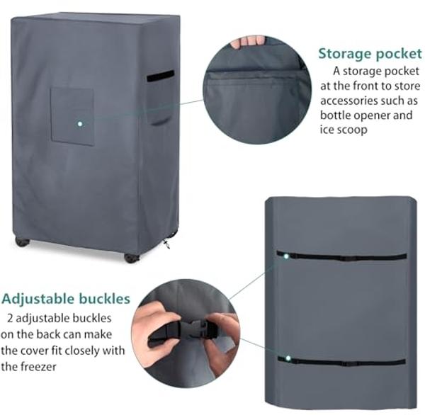 AIickwang Evaporative Cooler Cover for Hessaire MC26A Evaporative Cooler,Outdoor Heavy Duty 600D Waterproof Swamp Cooler Cover,21"L x 15"W x 32"H,Grey