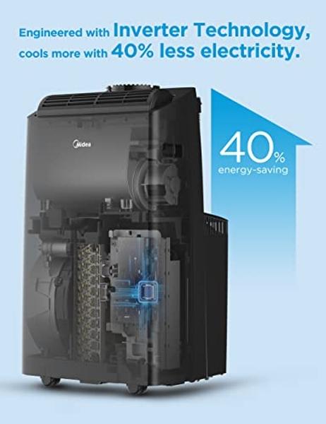 Midea MAP12S1TBL Air Conditioner, 12,000 BTU-dual hose, Black
