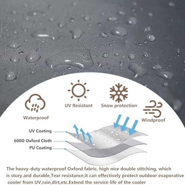 AIickwang Evaporative Cooler Cover for Hessaire MC26A Evaporative Cooler,Outdoor Heavy Duty 600D Waterproof Swamp Cooler Cover,21"L x 15"W x 32"H,Grey