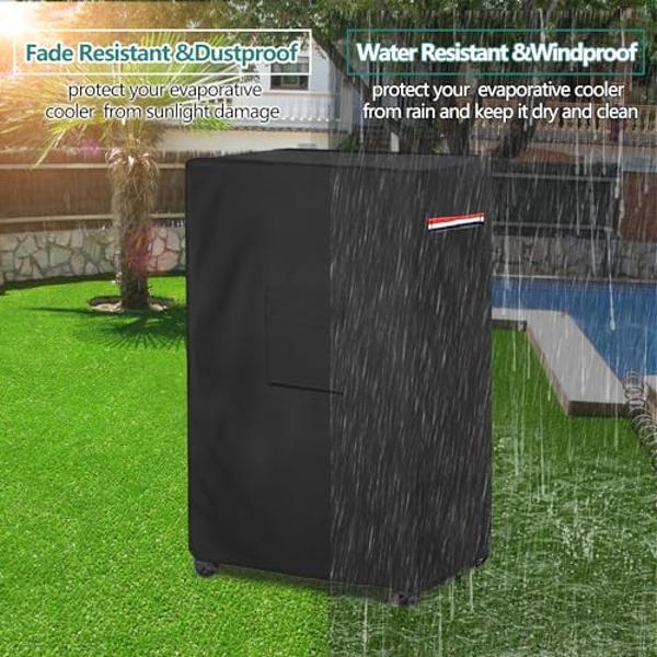 Uthfy 1800 CFM Evaporative Air Cooler, 32 Inch Swamp Cooler Air Conditioner with 4.2 Gal Water Tank, 120°Oscillation, 12H Timer, 3 Speed, 4 Modes, Remote, Portable Cooling Fan for 