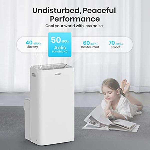 TOSOT Portable Air Conditioner 12,000 BTU Aolis Series-AC Unit with Swing Function, Remote Control, 3-in-1, Fan, and Dehumidifier for Large, Living Rooms Up to 450 sq ft, White