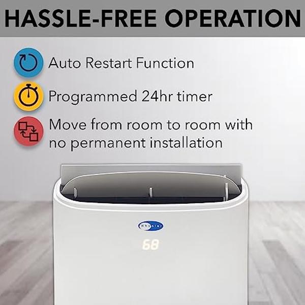 Whynter 14,000 White ARC-147WF (10,000 BTU SACC) Dual Hose Cooling Portable Air Conditioner, Dehumidifier, and Fan with Remote Control, up to 500 sq ft