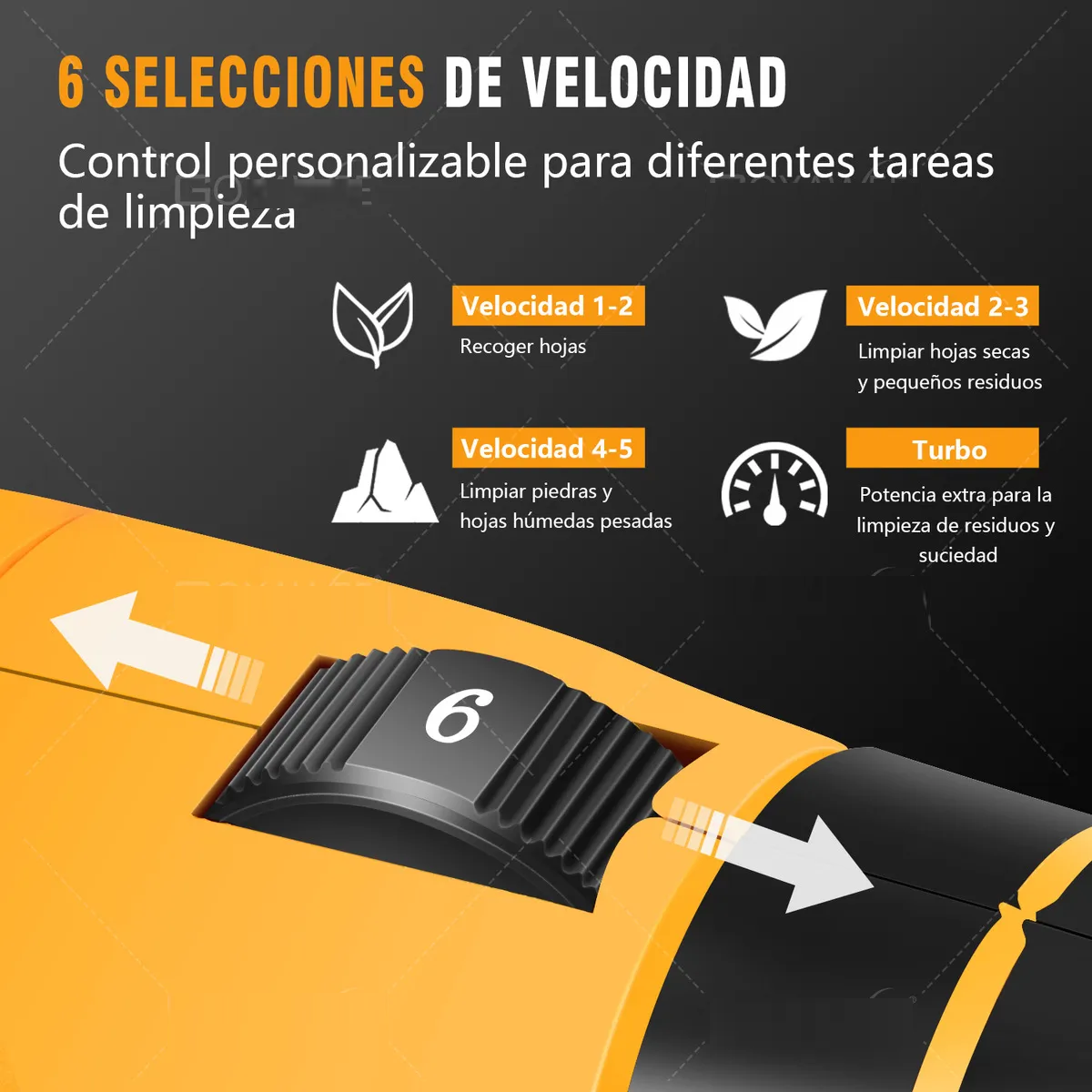 Sopladora Inalambrica Para Jardineria 24000rpm 6 Velocidades