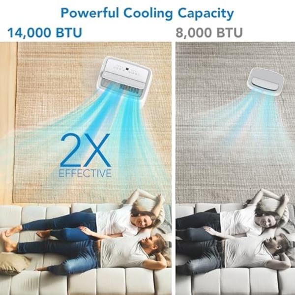 Takywep 14,000BTU Portable Air Conditioner, Portable AC Unit with Remote Control, Energy-Efficient Cooling for 750 Sq.ft Spaces, 3-In-1 Cool, Fan, Dehumidify Modes, Sleep Mode, Por
