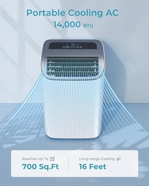 Portable Air Conditioners, 3-IN-1 Swamp Cooler, Evaporative Air Cooler, 4 Modes & 3 Speeds, 12H Timer, Child Lock, Smart Remote & Touch Control, Portable Air Cooling Fan for Room,I