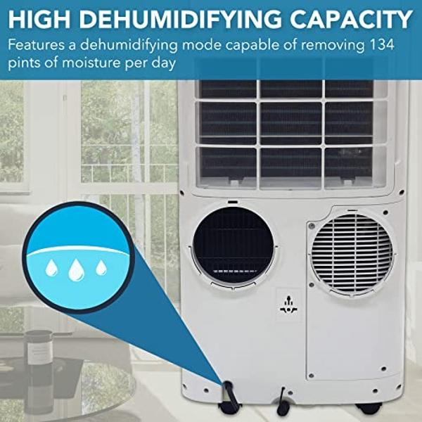 Whynter 14,000 White ARC-147WF (10,000 BTU SACC) Dual Hose Cooling Portable Air Conditioner, Dehumidifier, and Fan with Remote Control, up to 500 sq ft
