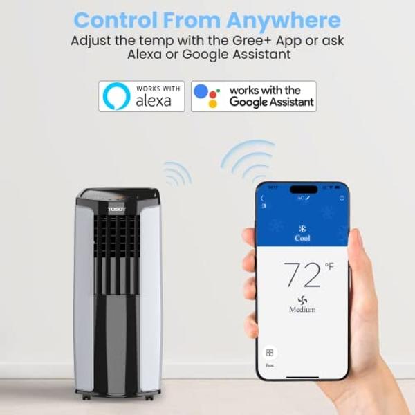 Westinghouse 14,000 BTU Air Conditioner Portable For Rooms Up To 700 Square Feet, Portable AC with Home Dehumidifier, Smart App, 3-Speed Fan, Programmable Timer, Remote Control, Wi