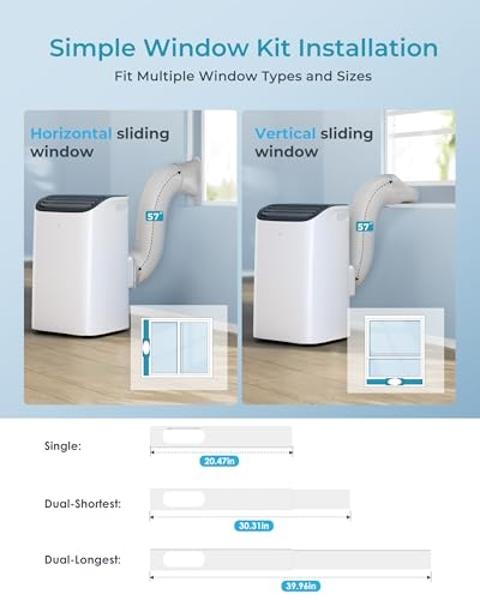 EUHOMY Portable Air Conditioners 14,000 Btu for Room up 700 Sq.Ft, 4 in 1 Modes Portable AC with Cool, Dehumidifier, Fan, Sleep Modes, Stand up AC Unit with 46dB Low Noise & 24H Ti