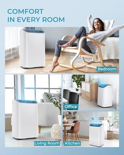 TOSOT 10,200BTU (6,200 BTU SACC) Portable Air Conditioner, Smart Wifi Control, AC Unit with Dehumidifier, Fan, Window Kit for Easy Installation, Cool Rooms Up to 400 Square Feet, S
