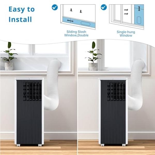 DuraComfort Portable Air Conditioner, 12000 BTU(ASHRAE) /8150 BTU (SACC) Smart AC Unit, Built-in Dehumidifier and Fan Modes, Mobile App, Cools up to 350 Sq.Ft, White