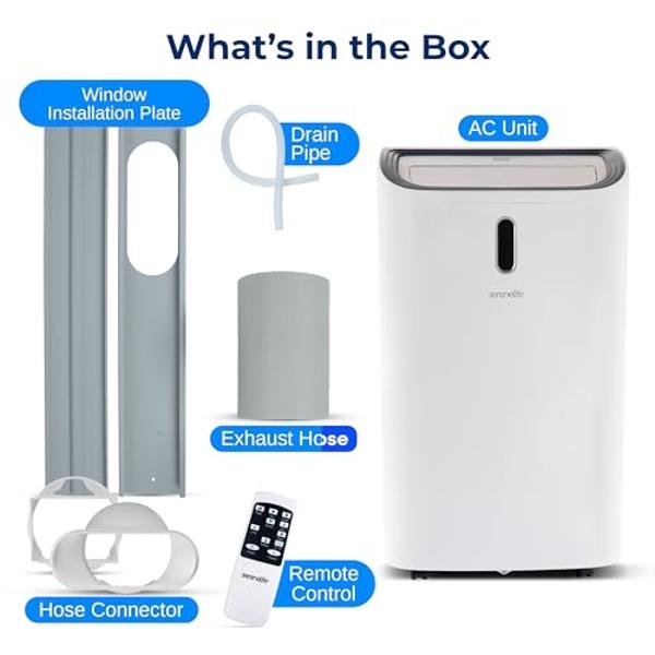 CENSTECH 4-IN-1 Portable Air Conditioners, Evaporative Air Cooler w/4 Modes & 3 Speeds, 15H Timer for Smart Auto-off, 2-Gal Tank for 20H Cooling,17FT Remote,No Hose Needed,120°Osci
