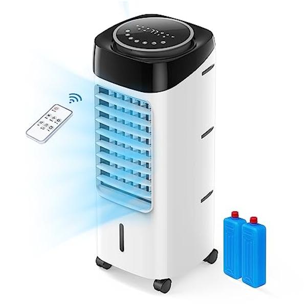 VEVOR Evaporative Air Cooler, 4129 CFM with 12.7 Gallon Water Tank Swamp Cooler, Portable Cooling Fan with Remote Control, 12H Timer, 4 Ice Boxes, Quiet Operation, 3 Wind Speeds fo