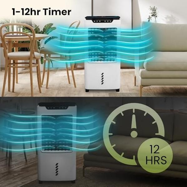 Gorilla Gadgets Powerful Swamp Cooler 5300 CFM, 7 Gallons Water Tank, Portable Indoor Evaporative Air Cooler, Remote Included, Swing Mode, Modern Design, 3 Speeds (LBW-6500RC)