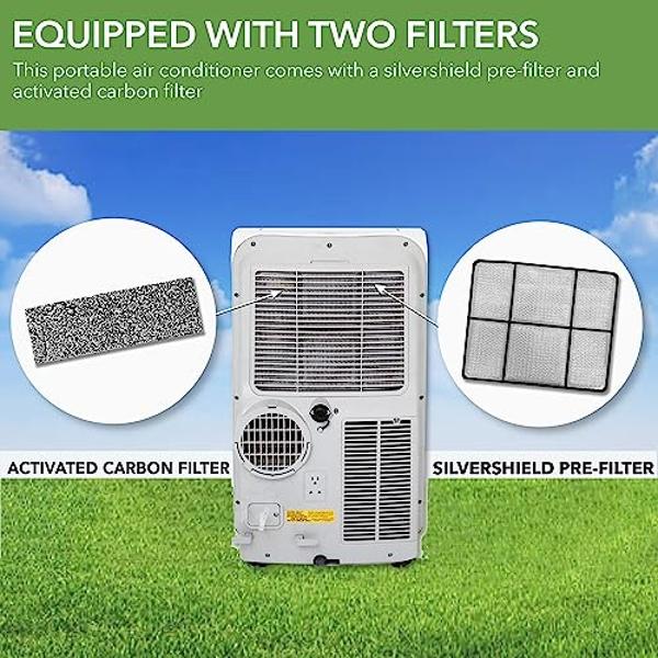 Whynter ARC-148MHP 14,000 BTU Portable Air Conditioner and 10,000 BTU Portable Air Heater with Dehumidifier and Fan for 500 Square Foot Rooms, White