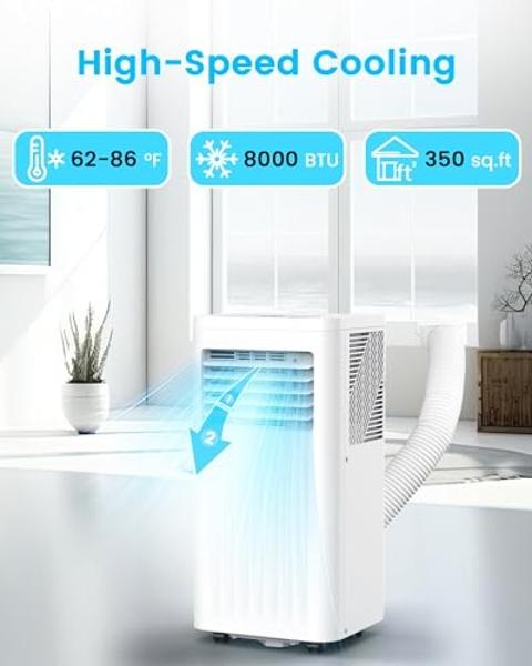 Whynter ARC-110WD 11,000 BTU (5,900 BTU SACC) Portable Air Conditioner with Dehumidifier and Fan for Rooms Up to 350 Sq Ft, Includes and Storage Bag, White