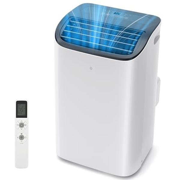 EUHOMY Portable Air Conditioners 14,000 Btu for Room up 700 Sq.Ft, 4 in 1 Modes Portable AC with Cool, Dehumidifier, Fan, Sleep Modes, Stand up AC Unit with 46dB Low Noise & 24H Ti