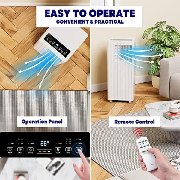 Ivation 9000 BTU Compact Portable Air Conditioner, Smallest AC Unit with Powerful Cooling, Multi-Speed Fan, Dehumidifier, Sleep Mode, Built-In Timer, Remote Control, Washable Filte