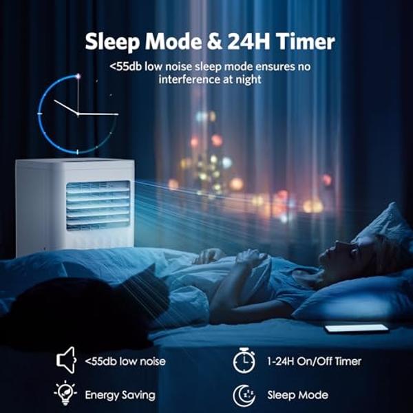 Electactic 10000 BTUs Portable Air Conditioners with Cooling, Fan, Sleep Mode, Dehumidifier, 4-IN-1 Portable AC with 24H Timer, Remote Control, Window Kit