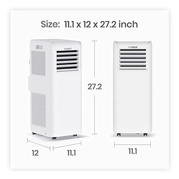 TOSOT 9,000 BTU Air Conditioner Easier to Install, Quiet and 3-in-1 Portable AC, Dehumidifier, Fan for Rooms up to 250 Sq Ft, Aovia Series, White