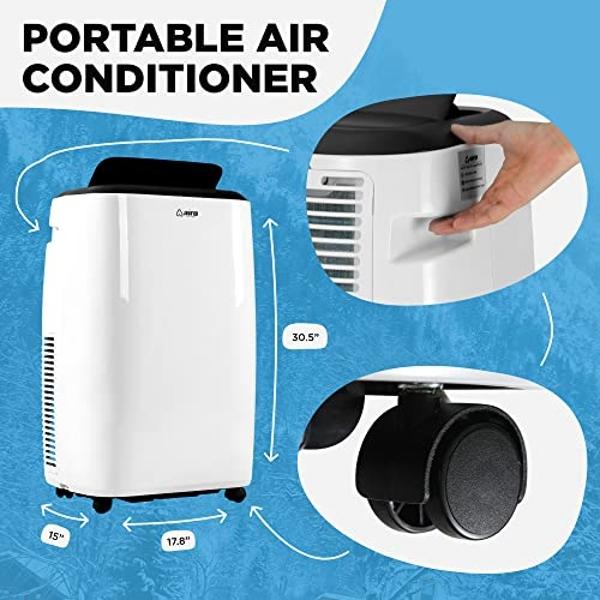 Electactic 10000 BTUs Portable Air Conditioners with Cooling, Fan, Sleep Mode, Dehumidifier, 4-IN-1 Portable AC with 24H Timer, Remote Control, Window Kit