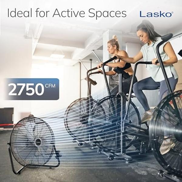 Lasko 20" Black High Velocity Wall Mount Fan with Pivoting Head - 3 Speeds, Ideal Wall Mount Fan or Floor Fans for Home, Garage, Attic, 2264QM