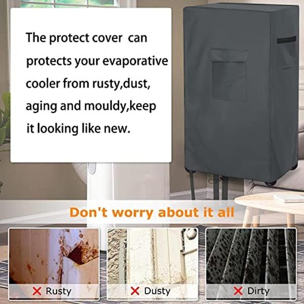 Dalema Evaporative Cooler Cover for MC37M/MC37V/MFC3600 Evaporative Cooler,Heavy Duty Waterproof Evaporative Air Cooler Cover,25"L x 18"W x 37"H Swamp Evaporative Cooler Cover,Grey