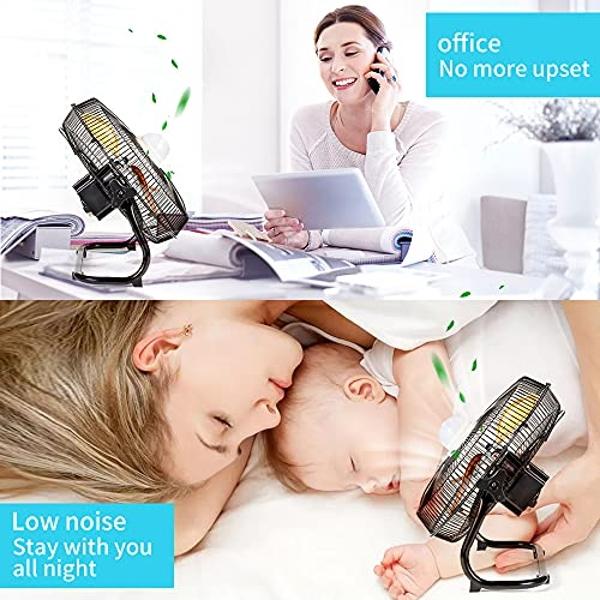 lcocove Battery Operated Fan, Portable Fan Runs 5-24 Hours, Rechargeable for Camping, Patio, Fishing, Battery Powered with USB Output