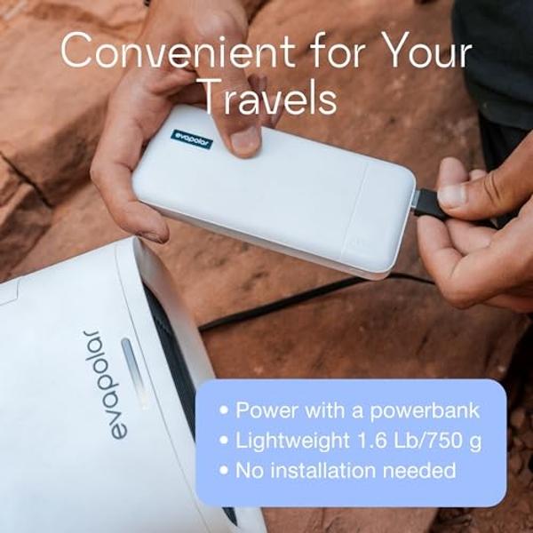Evapolar evaCHILL Portable Air Conditioners / Mini AC Unit / Small Personal Evaporative Air Cooler and Humidifier Fan for Bedroom, Office, Car, Camping / EV-500 / Urban Gray