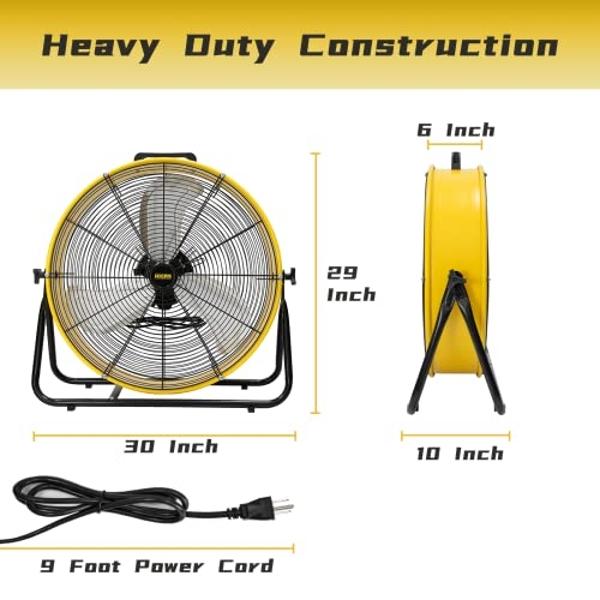 iLIVING 20 Inch 5800 CFM High Velocity Heavy Duty Metal Floor Wall Fan, For Office, Commercial, Workstation, Greenhouse, Garage, Shop Attic Use, Black, UL Listed