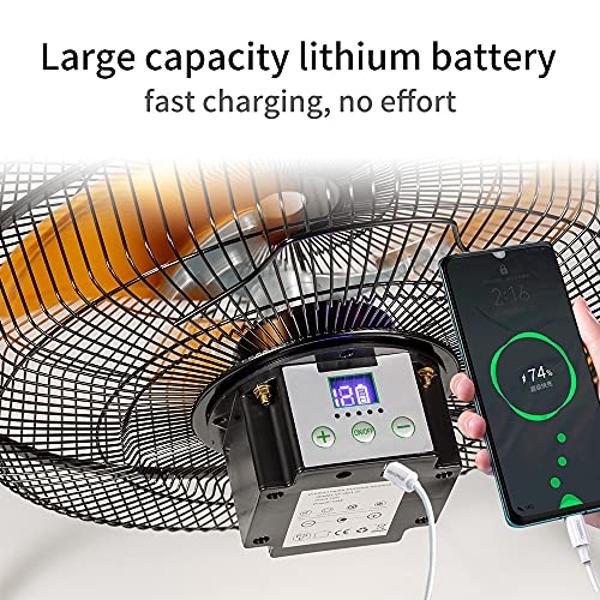 lcocove Battery Operated Fan, Portable Fan Runs 5-24 Hours, Rechargeable for Camping, Patio, Fishing, Battery Powered with USB Output