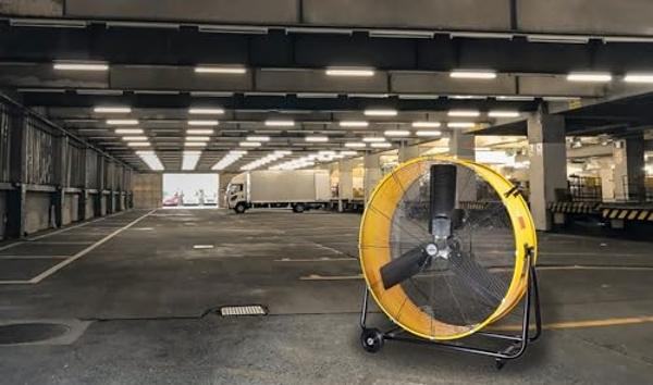 iLiving 36 Inches 16000 CFM Heavy Duty High Velocity Barrel Floor Drum Fan with DC Brushless Motor, Stepless Speed Adjustment for Workshop, Garage, Commercial or Industrial, UL Saf