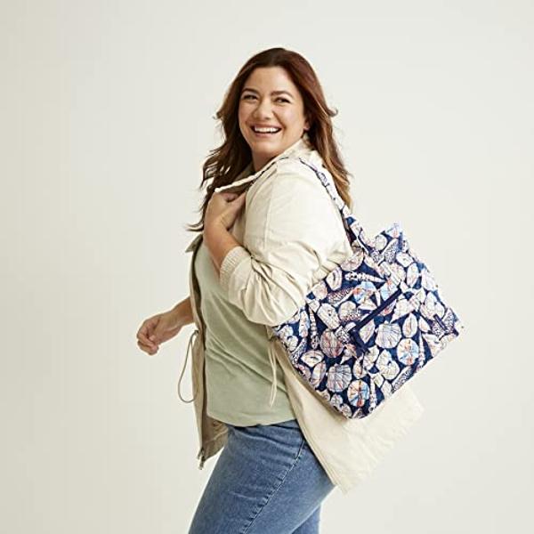 Vera Bradley Women's Cotton Small Vera Tote Bag, Tranquil Medallion - Recycled Cotton, One Size