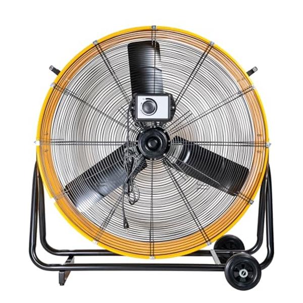 iLiving 36 Inches 16000 CFM Heavy Duty High Velocity Barrel Floor Drum Fan with DC Brushless Motor, Stepless Speed Adjustment for Workshop, Garage, Commercial or Industrial, UL Saf