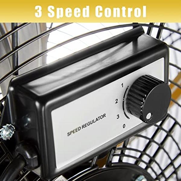 HiCFM 6300 CFM 20 inch Heavy Duty Shroud Fan with IP44 Enclosed Powerful 1/4 Motor, High Velocity Air Circulator for Workshop, Garage, Commercial or Industrial rooms - UL Safety Li